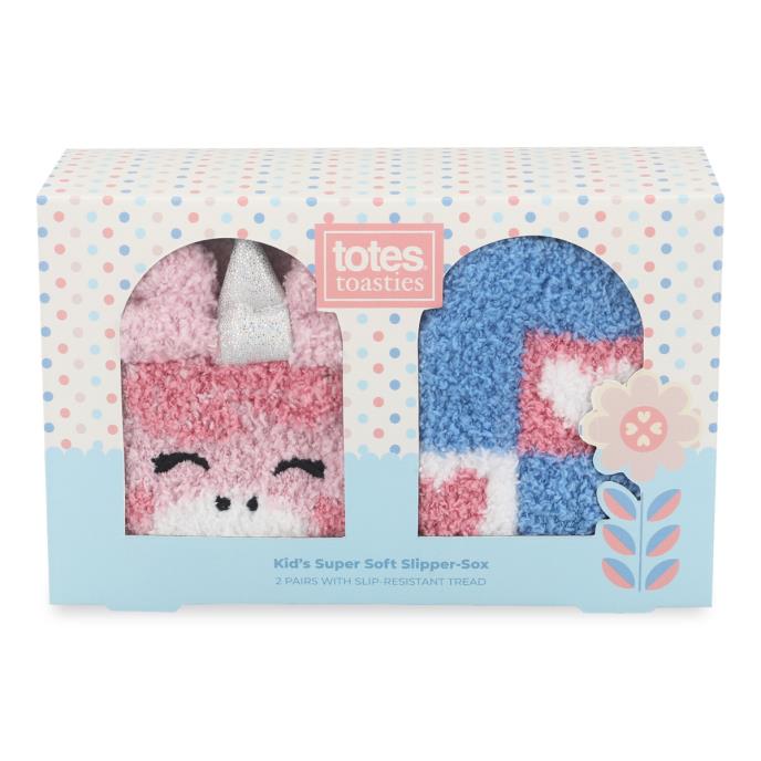 totes toasties® Girls Super Soft Slipper Socks (Twin Pack) Unicorn Extra Image 4